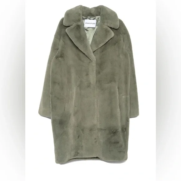 Stand Studio Camille Cocoon Coat In Dusty Mint NWT Size 34 - US size 2/ Small - Picture 2 of 7